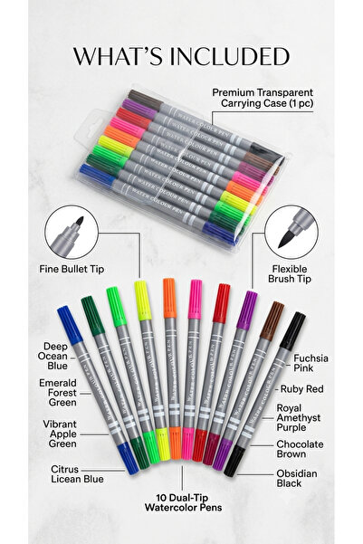 Other Doodle Washable Markers Classic Colors Pack of 10) Double Ended Felt Ti...