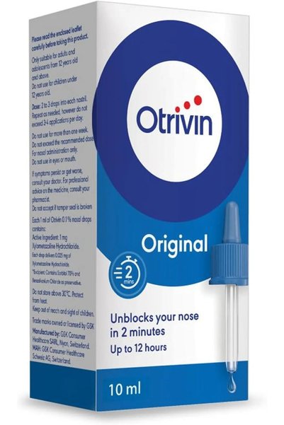 OTRIVIN 0.1 Nasal Drops, 10 ml