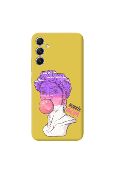 Other Samsung A34 Pin Bubble Yellow Colored Silicone TPU Θήκη