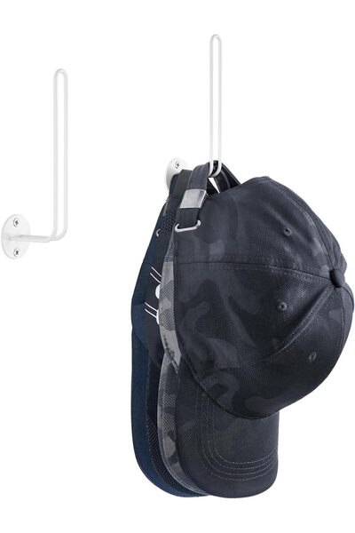 Arabest 2-Piece Wall Hat Organizer,Space Saving L-Shaped Hooks,Holds 20 Caps,...