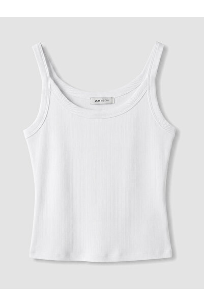 LC Waikiki White U Neck Women's Tank Top