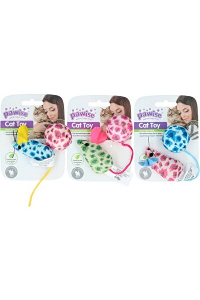 Pawise Simple Cat Plush Toy Ball Mouse Drstr