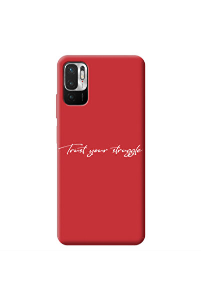 Other Xiaomi Redmi Note 10 Pro 5G Trust your struggle Red Colored Silicone TP...