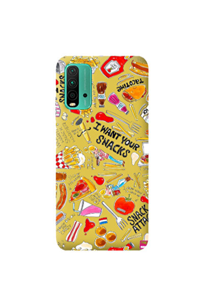 Other Xiaomi Poco M3 Snack attack Yellow Colored Silicone TPU Θήκη