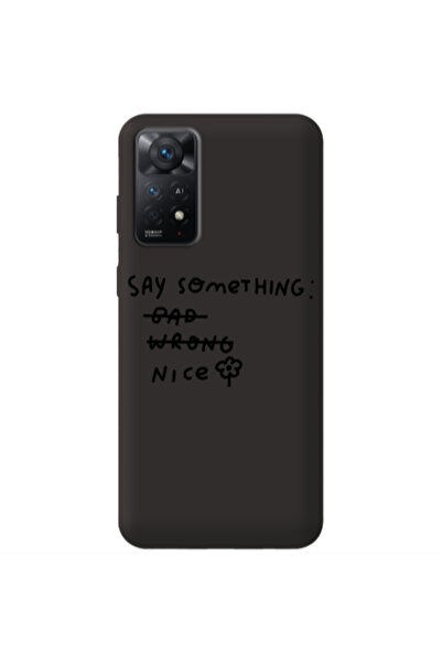 Other Xiaomi Redmi Note 11 4G Say Something Black Colored Silicone TPU Θήκη
