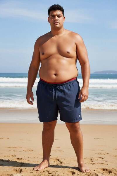 Piyera Men's Large Size Swim Shorts with Front and Back Zipper Pockets, Quick...
