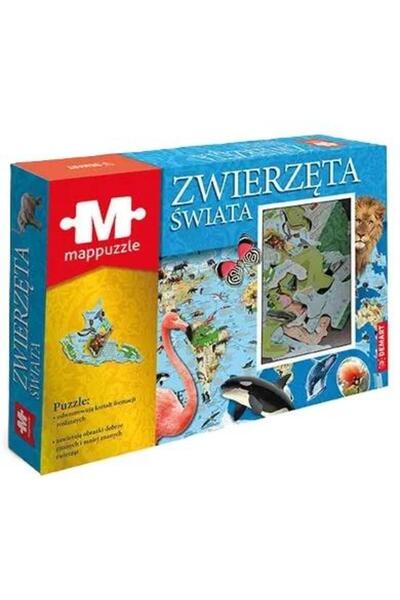 DemArt Puzzle Educativ, Demart, Mappuzzle - Animalele lumii, multicolor