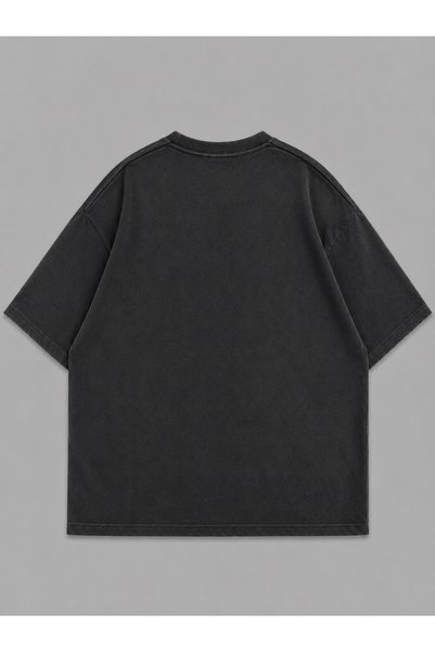 ZİYMO Tricou supradimensionat pentru femei, cu imprimeu Y2K Starry Cat, fumuriu