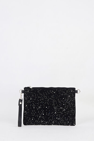 Vivaq Women's Star Silver Stone Suede Portfolio Handbag and Clutch Bag with A...