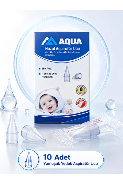 Aqua Med 10Lu Filtreli Burun Nazal Aspiratör Ucu Bebek Çocuk Aspiratör Yedek ...