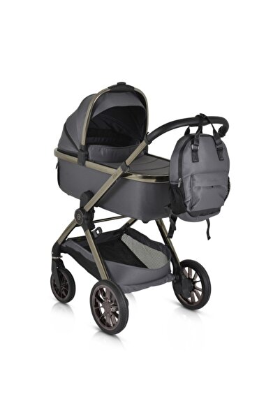 Cangaroo Cărucior I Click 2in1 Gray, Coș Nou-Născut, Ham 5 Puncte, Aluminiu, ...