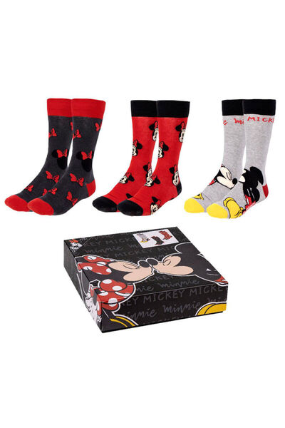 OEM CERDA - Set 3 perechi de șosete pentru adulți Disney Minnie, produs oficial