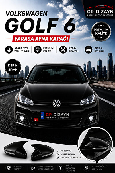 GR-Dizayn VOLKSWAGEN GOLF 6 ARACA ÖZEL BOYALI YARASA AYNA KAPAĞI A+ (DERİN Sİ...