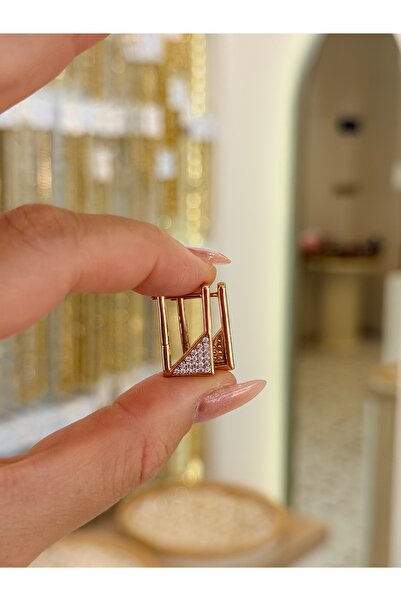 SU PERİSİ TAKI BİJUTERİ Xuping Non-Fade Rose Gold Pink Stone Rectangular Earr...