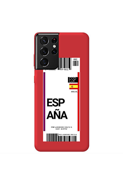 Other Samsung S21 Ultra Espana Arrival Red Colored Silicone TPU Θήκη