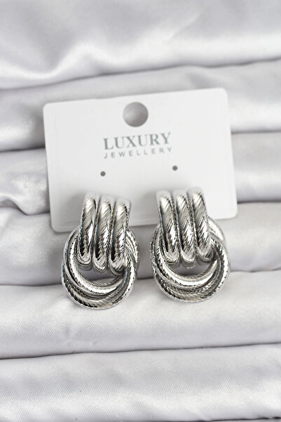 shopwave Silver Color Hoop Model Brass Women's Earrings
