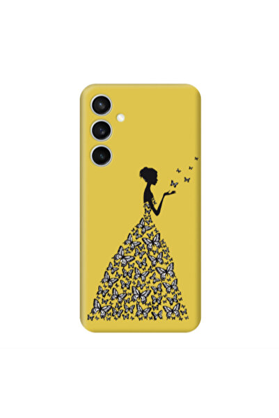 Other Samsung S24 Plus Butterfly Girl Yellow Colored Silicone TPU Θήκη