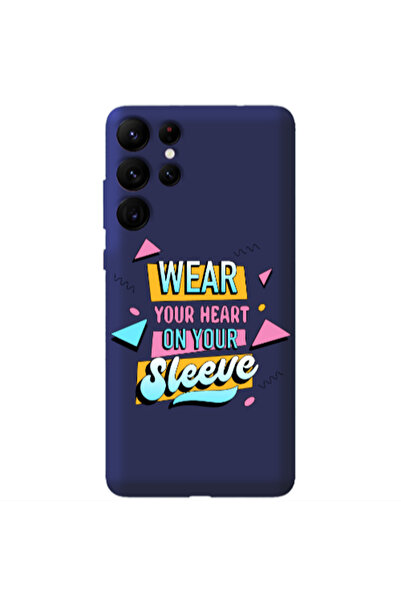 Other Samsung S22 Ultra Wear Your Heart Dark blue Colored Silicone TPU Θήκη