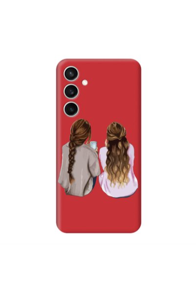 Other Samsung S24 Plus Friends Red Colored Silicone TPU Θήκη