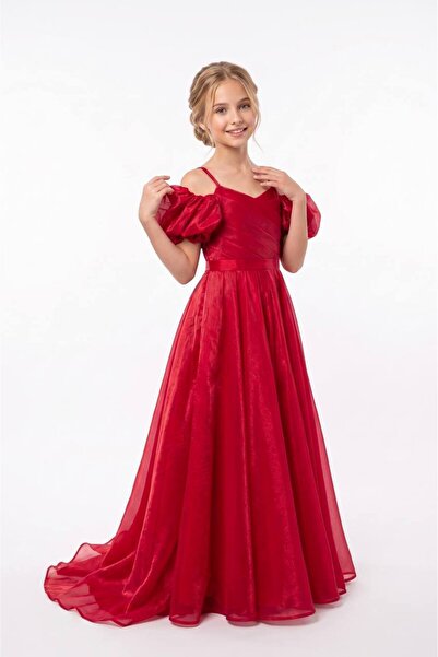 ABİYEKİDS Sparkly Carolin Fabric Flared Children's Evening Dress Graduation G...