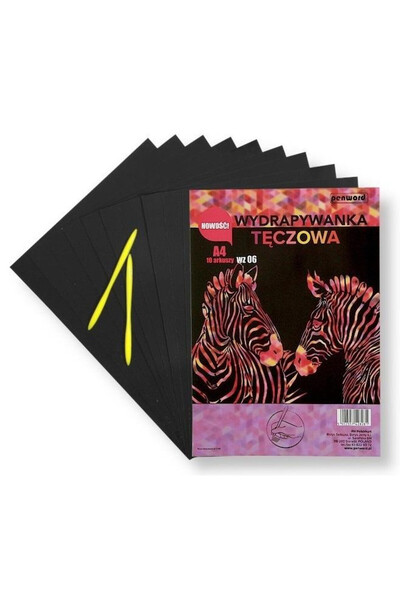 PENWORD Set 10 foi A4 multicolor cu ristic pentru scos desen