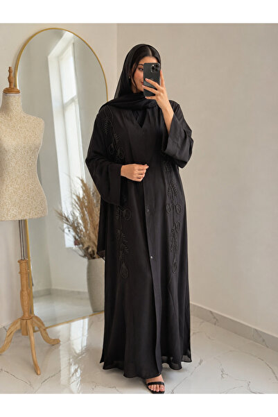 Passion by rahi Black hand embroidery Abaya&Hijab