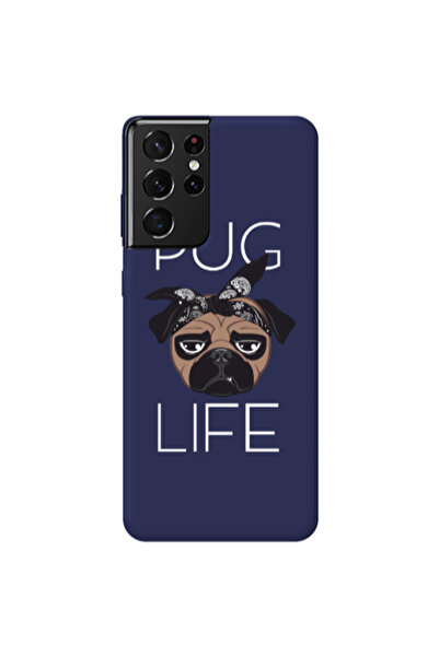 Other Samsung S21 Ultra Pug Life Dark blue Colored Silicone TPU Θήκη