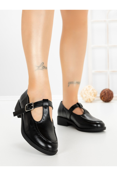 CM Pantofi casual dama negri din piele ecologica Loressa