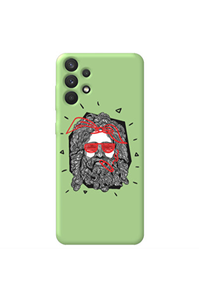 Other Samsung A32 4G Cool glasses Light Green Colored Silicone TPU Θήκη