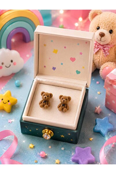 Yağmur Girl Child and Women Earrings Jewelry Accessory Teddy Bear Bear Earrin...
