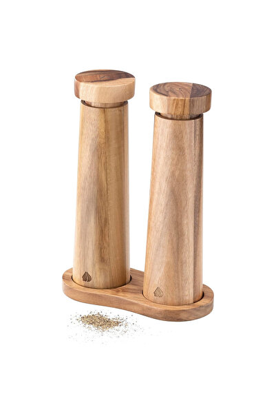 Navaris Set râșnițe de sare și piper, cu suport, mecanism ceramic reglabil, 2...