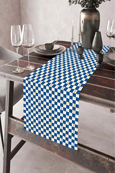 DEKOMOD 40X140Cm Woven Stain Resistant Printed Thai Feather Fabric Table Clot...