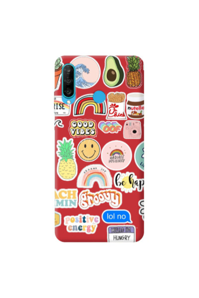 Other Huawei P30 Lite Good vibes Red Colored Silicone TPU Θήκη