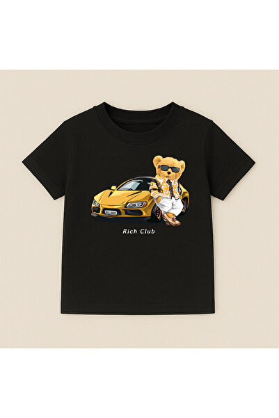 SVART WEAR Παιδικό και εφηβικό μπλουζάκι με στάμπα αρκουδάκι, βαμβακερό, με κ...