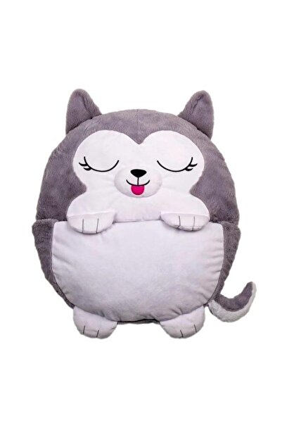 Happy Napers Happy Nappers 2-in-1 Plush Toy - Kodiak Husky, Grey