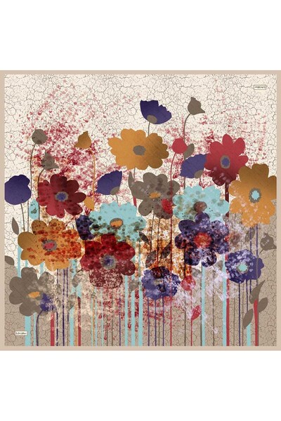 Levidor Beige Shade Garden Twill Silk Scarf