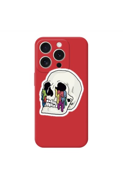 Other Apple iPhone 15 Pro Skull Red Colored Silicone TPU Θήκη