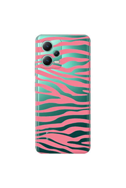 Other Xiaomi Redmi Note 12 Pro Plus 5G Pink Zebra Transparent Silicone TPU Θήκη