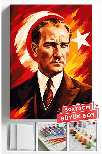 Akihabara Sayılarla Boyama Hobi Seti Çerçeveli Numaralı Tuval Fırça Boya Dahi...