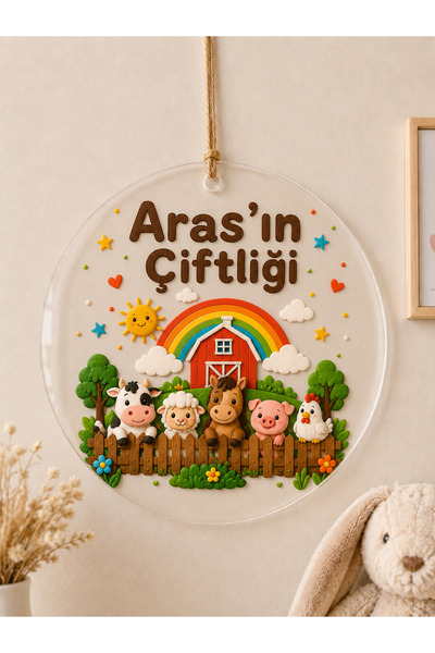 JHAAR Kişiye Özel Çocuk Bebek Odası İsimliği - Kapı İsimliği Yuvarlak Pleksi ...