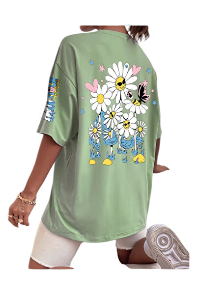 OEM Tricou dama, imprimeu flori, marimea Xl