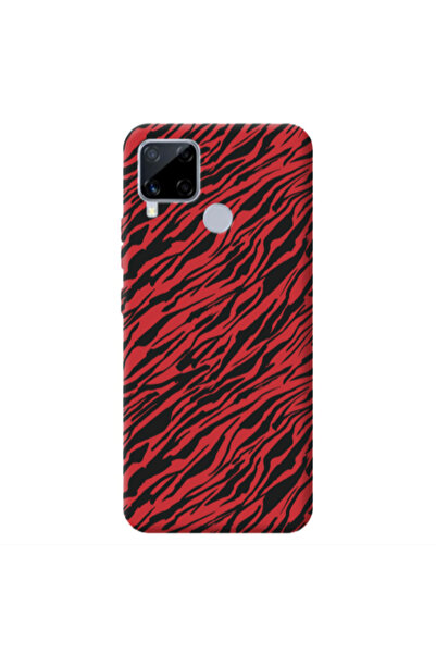 Other Realme C25S Black zebra Red Colored Silicone TPU Θήκη