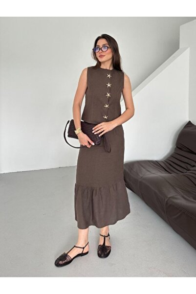 My Blog Brown Button Star Double Suit - 2Y8706