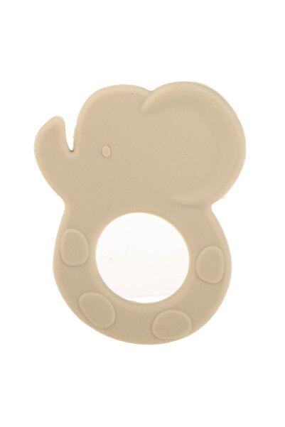 Z Store Jucărie de dentiție din silicon elefant - Bej, 8x9.5cm