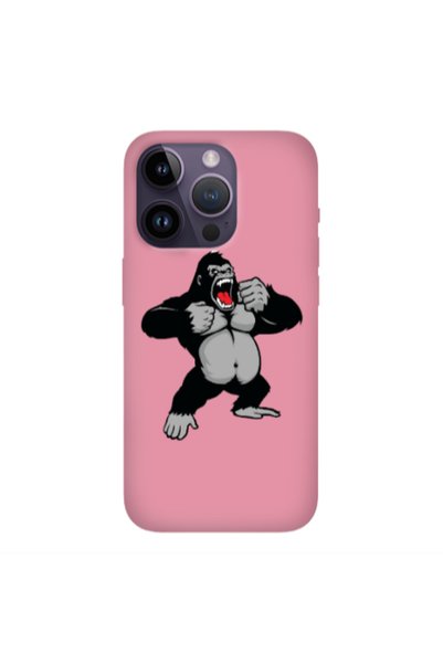 Other Apple iPhone 14 Pro Angry Gorilla2 Pink Colored Silicone TPU Θήκη