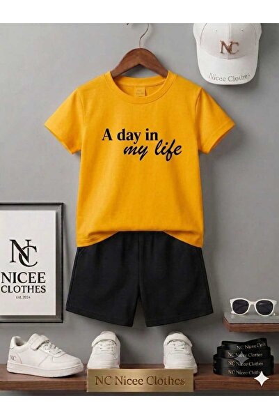 NC Nicee Clothes Summer Children's T-Shirt Shorts Unisex (a Day Life Printed)