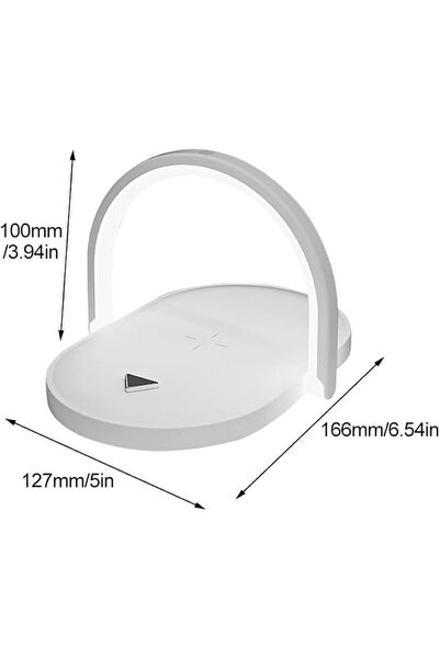 Generic Night Light Phone Holder with Wired Charging, LED Desk Lamp with Adjustable Brightness, Mobile Stand for Reading, Study & Office, Portable Table Lamp for Home & Bedroom (White)