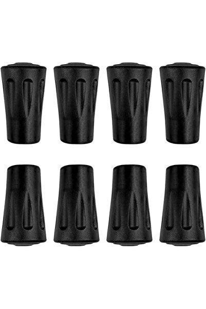 Arabest 8 Pcs Black Trekking Pole Tips Replacement Protectors, Durable High Q...