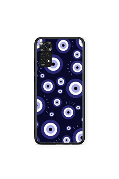 Other Xiaomi Redmi Note 11 4G Purple evil eye bead Black Glossy Θήκη