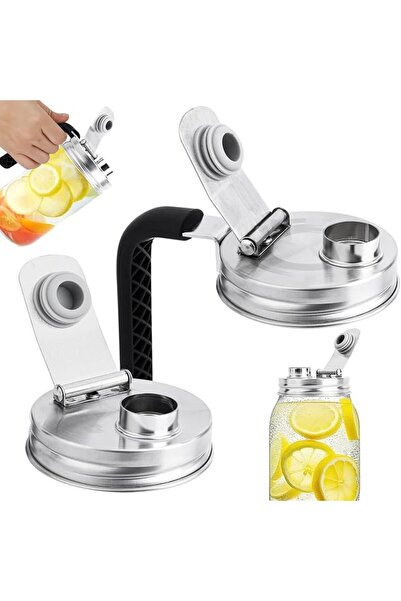 Arabest 2Pcs Stainless Steel Mason Jar Spout Lids, Ball Wide Mouth Leakproof ...
